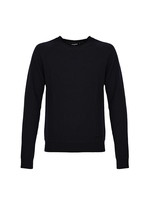 Maglia in lana con inserto a V Blu DSQUARED2 | S74HA1564 D13133477